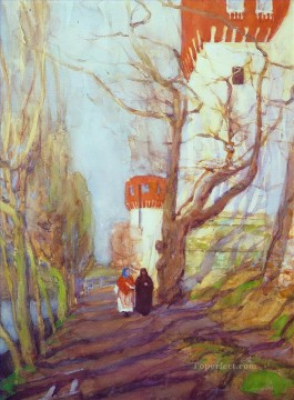 1900年春 ノヴォデヴィチ修道院近く コンスタンチン・ユオン Oil Paintings